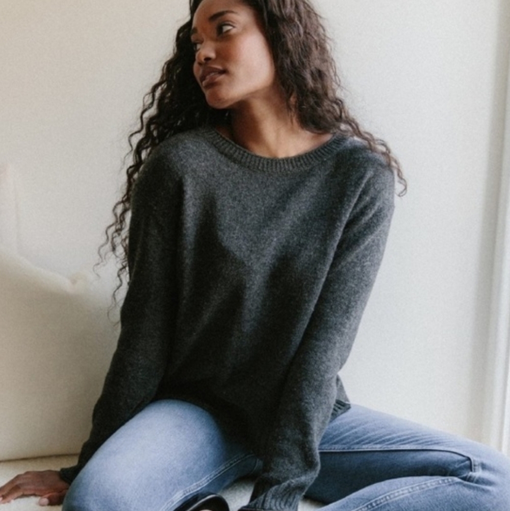 Jenni Kayne Everyday Sweater In Dark Charcoal Grey